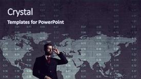  Presentation with world map - PPT layouts having globalisasi - businessman standing over diagram world background and a wine colored foreground