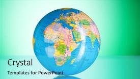  Presentation with globe - Presentation having globalisation concept - globe against gradient background and a cyan colored foreground