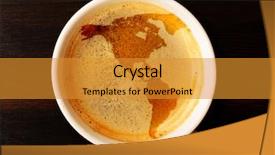  Presentation with nasa - PPT theme having globalization food - americano cup of fresh espresso background and a gold colored foreground