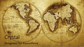  Presentation with world map - Beautiful presentation featuring globe - antique map of the world backdrop and a gold colored foreground