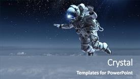  Presentation with astronaut - Amazing PPT layouts having globe - astronaut floating above clouds backdrop and a seafoam green colored foreground