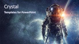  Presentation with outer space - Amazing slides having globe - astronaut in outer space mixed backdrop and a ocean colored foreground