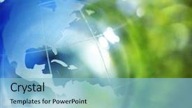  Presentation with green earth - Colorful PPT theme enhanced with globe - blue and green earth background backdrop and a light blue colored foreground