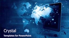  Presentation with transport and future technology concept - Audience pleasing PPT layouts consisting of globe - global technologies concept with tablet backdrop and a navy blue colored foreground