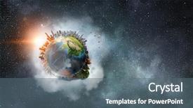  Presentation with universe - Theme having globe - our unique universe background and a ocean colored foreground