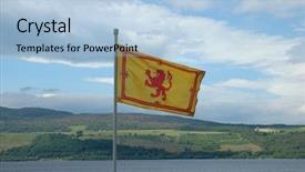  Presentation with scotland flag - Cool new slides with english globe - royal flag of scotland backdrop and a light blue colored foreground