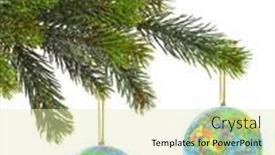  Presentation with white christmas - Audience pleasing theme consisting of globe-and-christmas-tree-isolated backdrop and a soft green colored foreground