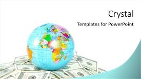  Presentation with globe - Colorful presentation theme enhanced with globe and dollars backdrop and a white colored foreground