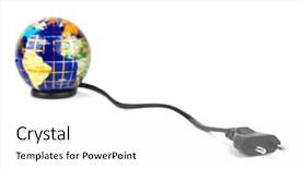  Presentation with electrical cable - Slides consisting of globe and electrical cable isolated background and a  colored foreground