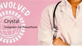  Presentation with breast cancer - Beautiful PPT theme featuring globe and human representation backdrop and a lemonade colored foreground