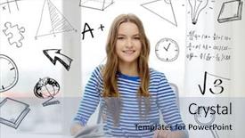  Presentation with technology education - Theme featuring modern black earphones on rustic wooden table background and a tawny brown colored foreground