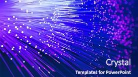  Presentation with optical fibers - Beautiful slide deck featuring globe blue - abstract optical fibers backdrop and a navy blue colored foreground