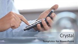  Presentation with calculator parabolic - Theme consisting of globe budget - businessman with calculator background and a light blue colored foreground