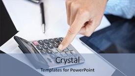  Presentation with calculator - Theme enhanced with globe budget - businessman with calculator background and a  colored foreground