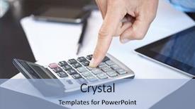  Presentation with calculator parabolic - Audience pleasing slide deck consisting of globe budget - businessman with calculator backdrop and a  colored foreground