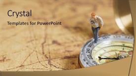  Presentation with old map - Audience pleasing presentation design consisting of globe compass - travelling concepts group of traveler backdrop and a coral colored foreground