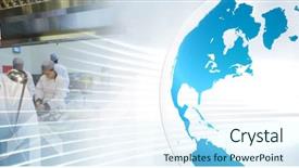  Presentation with languages of the world - PPT layouts with globe cross - chef arms folded with world background and a cool aqua colored foreground