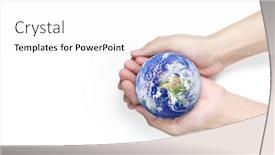  Presentation with earth planet globe - Slides consisting of globe-earth-in-human-hand background and a white colored foreground