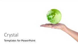  Presentation with hand holding earth - Beautiful PPT layouts featuring globe-earth-in-human-hand backdrop and a white colored foreground