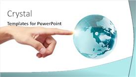  Presentation with earth planet globe - Cool new slide deck with globe-earth-in-human-hand backdrop and a white colored foreground