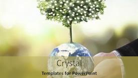  Presentation with earth planet globe - Slides enhanced with globe-earth-in-human-hand background and a yellow colored foreground