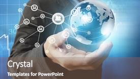  Presentation with earth planet globe - PPT layouts enhanced with globe earth in human hand background and a violet colored foreground