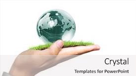  Presentation with earth planet globe - Beautiful theme featuring globe earth in human hand backdrop and a white colored foreground