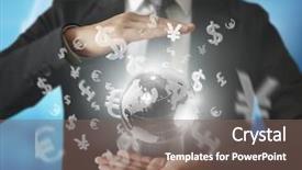  Presentation with earth planet globe - Slide deck enhanced with world business - globe earth in human hand background and a gray colored foreground