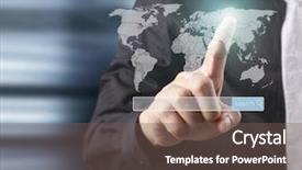  Presentation with earth planet globe - Audience pleasing slide set consisting of globe earth in human hand backdrop and a violet colored foreground