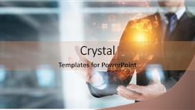  Presentation with economy - PPT theme having globe economy - media technologies for business mixed background and a coral colored foreground