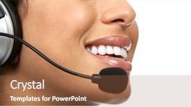  Presentation with business asurance - Cool new presentation design with globe free - beautiful business woman with headset backdrop and a red colored foreground