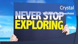  Presentation with indiana jones never stop exploring - Slide deck enhanced with globe free - never stop exploring card background and a teal colored foreground