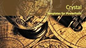  Presentation with old map - Amazing PPT layouts having globe gold - old fashioned objects backdrop and a tawny brown colored foreground
