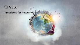  Presentation with world - Beautiful slides featuring globe green 3d - our unique world backdrop and a light blue colored foreground