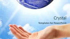  Presentation with earth planet globe - Slides having globe hands god background - planet earth and human hand background and a  colored foreground