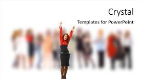  Presentation with crowd marketing chess - Slides enhanced with globe happy face - crowd blurred background background and a  colored foreground