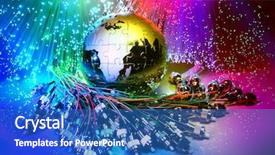  Presentation with earth network - Slides enhanced with globe highway - glass earth with network background and a teal colored foreground