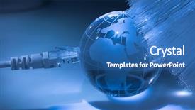  Presentation with fiber optic - Slide deck enhanced with globe highway - world map technology style background and a ocean colored foreground