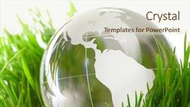  Presentation with pacific - Slide deck featuring globe in a grass background and a soft green colored foreground