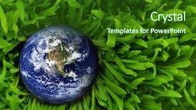  Presentation with green globe - Beautiful slide set featuring industrial engineering concept backdrop and a gray colored foreground