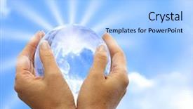  Presentation with sky sun - PPT theme with globe in human hand background and a light blue colored foreground