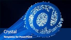  Presentation with fiber - Presentation design featuring globe internet address - email signs with fiber optics background and a ocean colored foreground