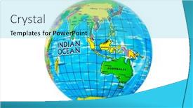  Presentation with globe - Beautiful theme featuring globe-isolated-on-white-background backdrop and a cyan colored foreground