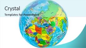  Presentation with history earth globe isolated white - Presentation design having globe isolated on white background background and a arctic colored foreground