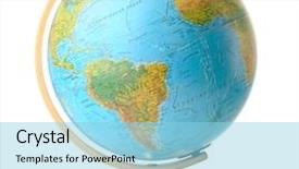  Presentation with green globe latitude lines - PPT theme featuring globe isolated on white background background and a light blue colored foreground