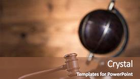  Presentation with mallet - Theme featuring globe law theme mallet background and a tawny brown colored foreground