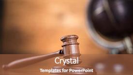  Presentation with mallet - Audience pleasing PPT theme consisting of globe law theme mallet backdrop and a red colored foreground