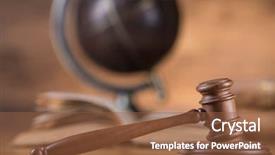  Presentation with mallet - Slide deck with globe law theme mallet background and a tawny brown colored foreground