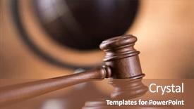  Presentation with mallet - PPT theme with globe law theme mallet background and a tawny brown colored foreground