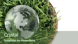  Presentation with green globe - Beautiful PPT layouts featuring globe laying in the green backdrop and a tawny brown colored foreground